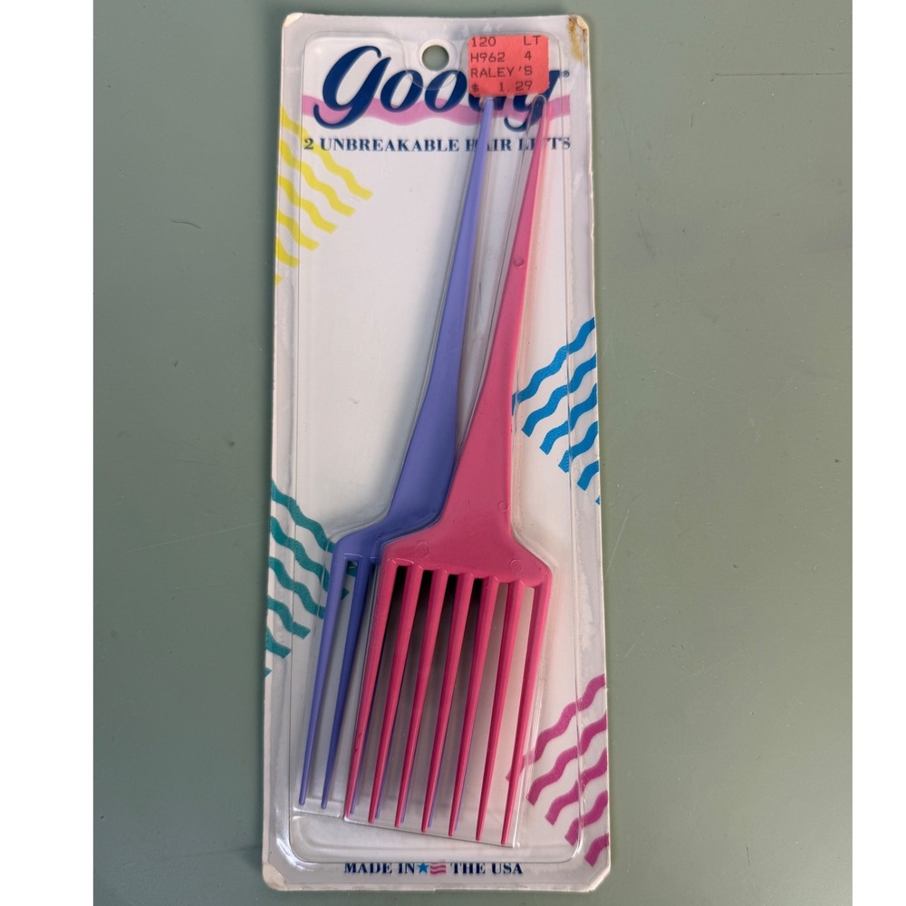 Goody Hair Lifts 2pk Pink Purple New Vintage 1989 Retro 80s USA Made 6228 Pick
